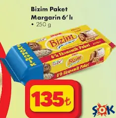 ÜLKER BİZİM PAKET MARGARİN 6'LI 250 G